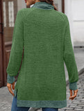 Contrast color loose long-sleeved T-shirt top