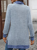 Contrast color loose long-sleeved T-shirt top