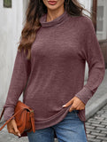 Contrast color loose long-sleeved T-shirt top