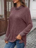 Contrast color loose long-sleeved T-shirt top