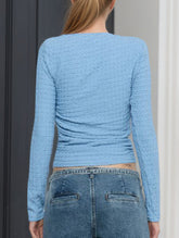 Slant collar ribbed knit bottoming shirt