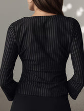 Women's button-down waist striped shirt