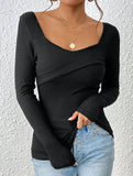 Backless long-sleeved T-shirt