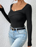 Backless long-sleeved T-shirt