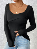 Backless long-sleeved T-shirt