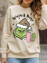 New Christmas leopard print crew neck sweatshirt