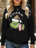 New Christmas leopard print crew neck sweatshirt