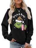 New Christmas leopard print crew neck sweatshirt