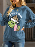 New Christmas leopard print crew neck sweatshirt