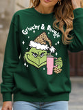 New Christmas leopard print crew neck sweatshirt