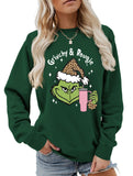 New Christmas leopard print crew neck sweatshirt