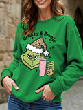 New Christmas leopard print crew neck sweatshirt