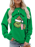 New Christmas leopard print crew neck sweatshirt