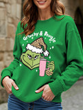 New Christmas leopard print crew neck sweatshirt