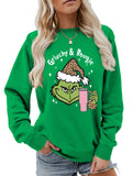 New Christmas leopard print crew neck sweatshirt