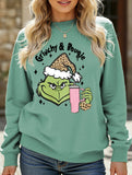 New Christmas leopard print crew neck sweatshirt