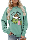 New Christmas leopard print crew neck sweatshirt