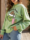 New Christmas leopard print crew neck sweatshirt