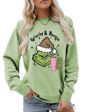 New Christmas leopard print crew neck sweatshirt