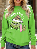 New Christmas leopard print crew neck sweatshirt
