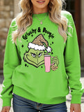 New Christmas leopard print crew neck sweatshirt