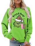 New Christmas leopard print crew neck sweatshirt