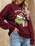 New Christmas leopard print crew neck sweatshirt