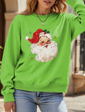 Santa Claus head shimmering sweatshirt