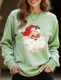 Santa Claus head shimmering sweatshirt