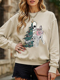 Stylish Crew Neck Christmas Long-Sleeve Sweatshirt