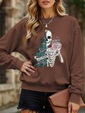 Stylish Crew Neck Christmas Long-Sleeve Sweatshirt
