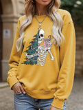 Stylish Crew Neck Christmas Long-Sleeve Sweatshirt