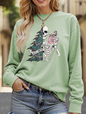 Stylish Crew Neck Christmas Long-Sleeve Sweatshirt