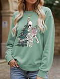 Stylish Crew Neck Christmas Long-Sleeve Sweatshirt