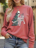 Stylish Crew Neck Christmas Long-Sleeve Sweatshirt