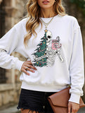 Stylish Crew Neck Christmas Long-Sleeve Sweatshirt