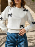 Simple bow-tie cropped sweatshirt