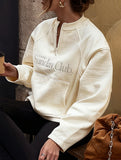 Versatile loose-fitting letter print sweatshirt