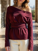 Sexy off-the-shoulder fitted waist top with straps