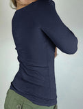 Versatile button-down long-sleeved base layer T-shirt