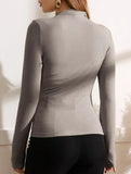 Versatile ruched long-sleeved T-shirt