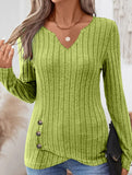 Fashionable V-neck long-sleeved knitwear
