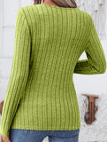 Fashionable V-neck long-sleeved knitwear