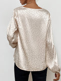 V-neck leopard print pullover shirt