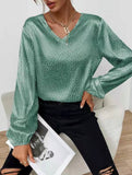 V-neck leopard print pullover shirt