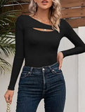 Sexy Fitted T-Shirt with Hollow-Out Top