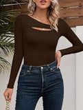Sexy Fitted T-Shirt with Hollow-Out Top