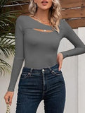 Sexy Fitted T-Shirt with Hollow-Out Top