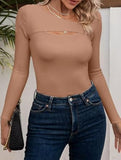Sexy Fitted T-Shirt with Hollow-Out Top