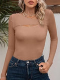 Sexy Fitted T-Shirt with Hollow-Out Top